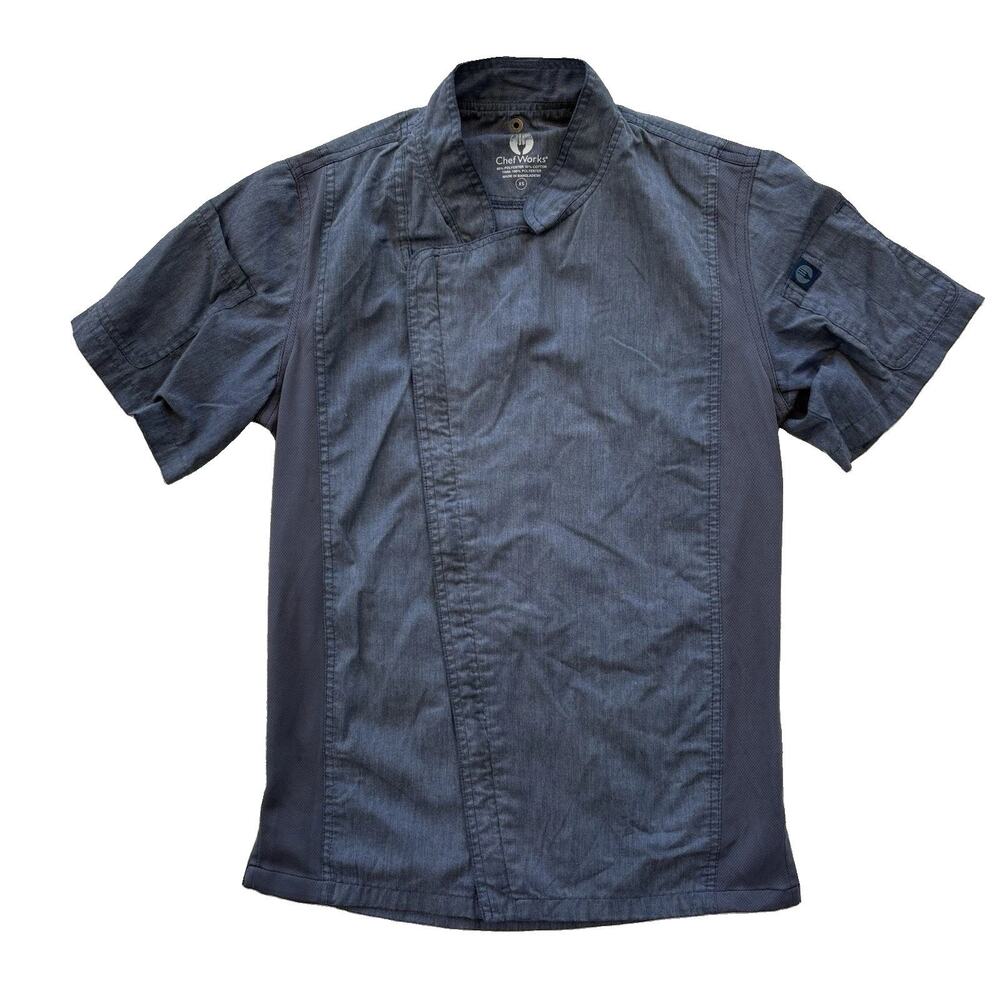 Chef Works Women’s XS Gray Cook Kitchen Top Shirt Work